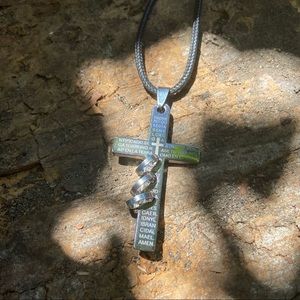 Silver Cross with Spanish Scripture